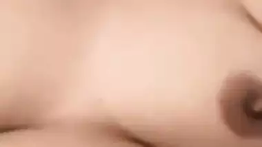 Bengali girl opening towel and fingering nude pussy