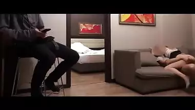 Cuckold share his girlfriend with a friend after the party