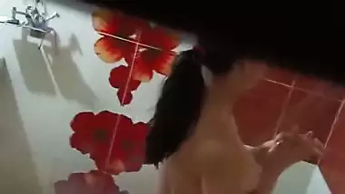 Big boobs sister bathing caught on cam by brother