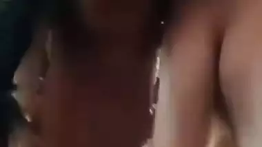 Karnataka aunty topless playing with big long boobs