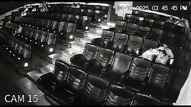 Blowjob in cinema theatre by horny girlfriend