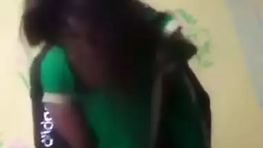 Girlfriend in saree lets boyfriend press her big boobs