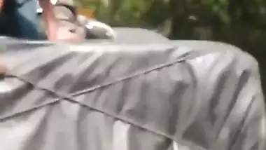 Daring NRI porn of a girl fucking outdoors on a riding truck