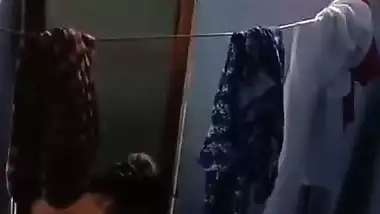 Spying Indian college girl in bathroom