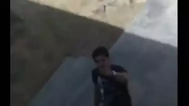 Caught banging aunty booty from behind outdor, Desi mms sex