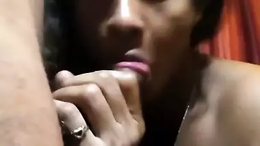 Shemale records her first blowjob mms with her friend