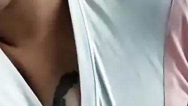Tattooed breasts Indian girl showing boob on video call
