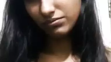 Small boobs college girl topless on a viral video call