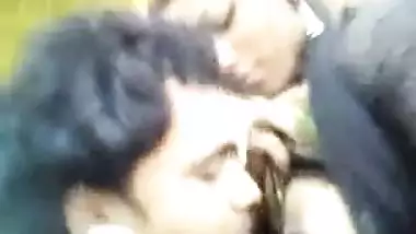 teen couple outdoor fun 