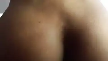 Girl in the reverse cowgirl position in the Tamil sex video