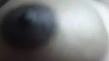 Horny slut topless boob play viral video for customer